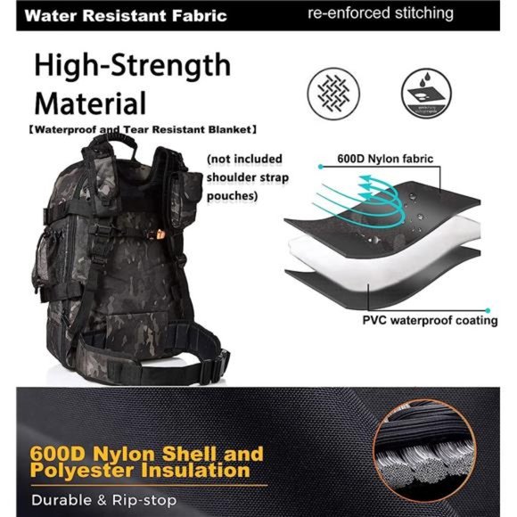 Men Backpack Large Capacity Military Tactical Hiking Expandable 39L-60L Backpack - Picture 5 of 6